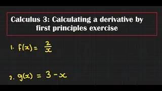 Calculus 3: Exercise with first principles