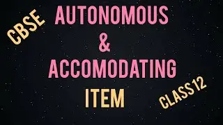 Autonomous and Accomodating items