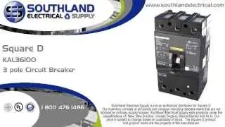 Square D KAL36100, 100 Amp, 600 Volt, 3 Pole Circuit Breaker
