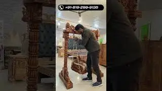 Installing Indoor Wooden Swing - Jhula Design for your home #homefurniture #jhula #swing #shortsfeed