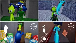 What If I Become Blue & Cyan In Rainbow Friends Chapter 1 2 Escape As Green & Green Sprunki