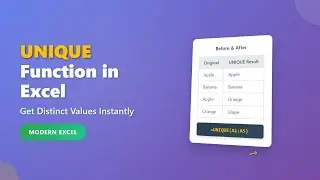 Excel UNIQUE Function: Extract Distinct Values Instantly! ✨ (Beginner-Friendly)