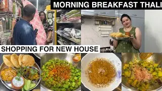 छुट्टी वाली MORNING BREAKFAST थाली | U.P. Style Breakfast Recipes | Shopping for NEW HOUSE #summer