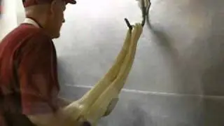Handmade candy cane demonstration at Logan's Candies