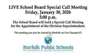 LIVE School Board Meeting: 1-30-26 (5:00 p.m.)