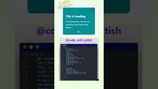 Style an card In html css  | HTML, CSS #html #css #website #htmlcss