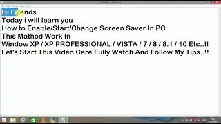How to Start Screen saver in All Computers & Laptop ।। Pc Display All Setting Solution ||
