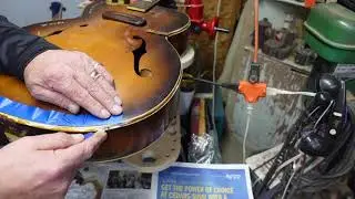 Снятие обвязки и перфлинг-снятие грифа гитары Kay K-150 Archtop
