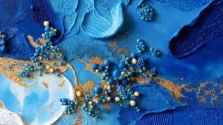 PEINTURE ABSTRAITE - BLEU - SYMBOLIQUE 💙
