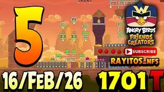 Прохождение уровня 5 турнира Angry Birds Friends, 1701 рекорд, бонусы.