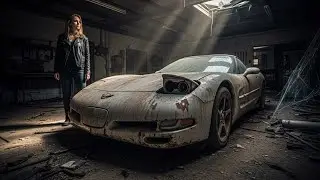 25 Years Abandoned Corvette C5 Restoration | Deep Candy Red Revival | Silent ASMR Car Restore