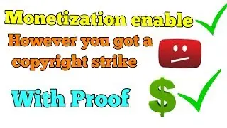 Is Monetization enable after 10k View and getting a copyright strike