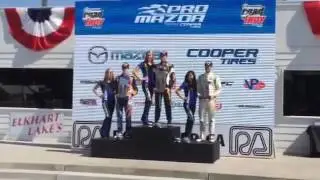 PODIO NICOL&Aacute;S DAPERO - PRO MAZDA - ROAD AM&Eacute;RICA 2016 CARRERA 1