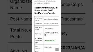 ￼AOC Recruitment 2023, Apply Online For 1793 Posts @ aocrecruitment.gov.in india