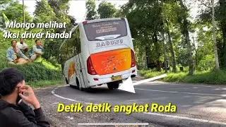 Hanya driver bernyali besar yang ber4ni ng3pot m1r1ng di tikungan jembatan lahor