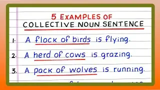 Examples of Collective Noun Sentences | Five Collective Noun Sentences | 5 Collective Noun Sentence