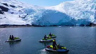 Jet Ski with Glaciers in Alaska