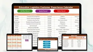 Education Logistics Customer Experience Calendar in Excel