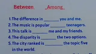 English Grammar Exercise - BETWEEN | AMONG | when do you use it? Prepositions of Relationship