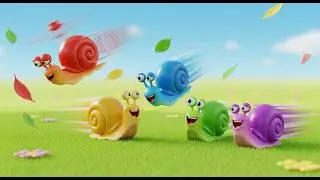 Five Little Snails Slide Slide Slide | Slow & Steady Nature Song for Kids