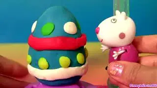 How To Play Doh Peppa Pig Easter Eggs Surprise! Decorating w Susy Sheep by Nickelodeon 2014