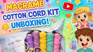 Super Cute Macrame Cord Set Unboxing 🎁 | 5 Colors Craft Kit | Kids DIY Fun