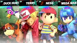 Super Smash Bros Ultimate Amiibo Fights Request Duck Hunt vs Terry vs Ness vs Mega Man