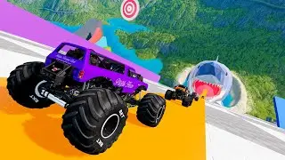 Epic Monster Truck Jumps & Crashes at High Speed | BeamNG Drive #020