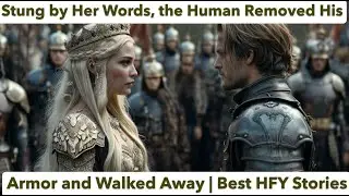 Stung by Her Words, the Human Removed His Armor and Walked Away | Best HFY Stories