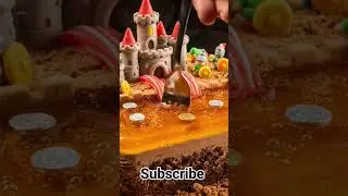 Golden Jelly Castle Under Siege | Medieval Miniature Cake ASMR ⚔️🍰 | AI Shorts Maxall