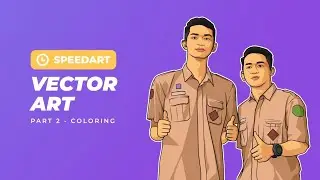 SPEED ART #5 Vector Art Portrait Pt. 2 - Coloring | ADOBE ILLUSTRATOR