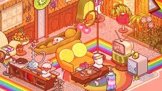 Fruit Retro Room (Pride 2021)🍓🍊🍌🥑🍆| HABBO Speed Build Interior🛠