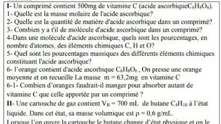 exercice corrigé de chimie (la mole) tronc commun sciense BIOF