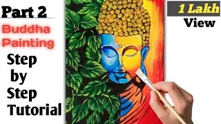 Lord buddha painting// Easy buddha acrylic painting// painting tutorial
