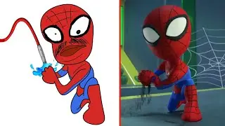 Meet Marvel's Spidey and his Amazing Friends Funny Drawing Meme | Spiderman Cartoon Drawing Art Meme