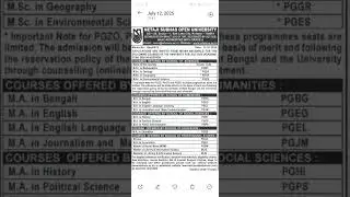 NSOU PG & BLIS Admission July 2025 Session || MA, MSc, MCom, MLIS, MSW, BLIS Admission 2025 #nsou