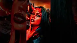 Day 1/10 - Red Devil Halloween Makeup 👹 #halloween #devil