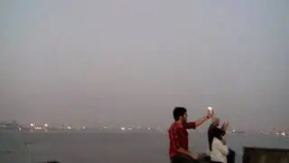 Panoramic view of The Bandra&ndash;Worli sea Link from the Worli fort