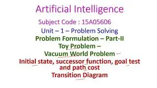Toy Problem-Vacuum World-Artificial Intelligence-Unit-1-Problem Solving