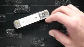 Protech Godson Automatic Knife Bruce Shaw Engraving Damascus Blade