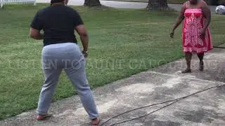 64 yr old Lady dose Double Dutch jump rope