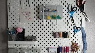 unboxing and organising my ikea pegboard:skadis,organise with me, small business space