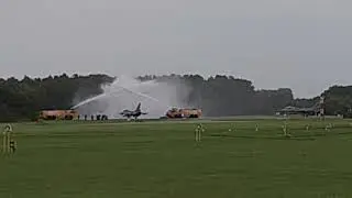 Last Flight Farewell Goodbye F-16 RNLAF Watersalut Firebrigade Volkel 27 Sept 2024