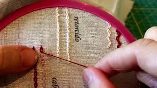 Aprender a bordar. Tutorial puntos de bordado. Punto cadeneta cableada o punto cadeneta anudada.