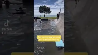 Auckland flood - local skate park turned into a community pool&hellip; #aucklandfloods #skatepark