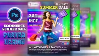 eCommerce Sale Poster Design | Summer Sale Banner Design | Sale Banner Design | Photoshop Tutorial