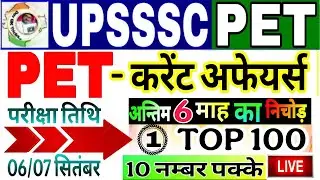 Upsssc Pet Current Affairs 2025 ! Pet exam current affairs -2025 | current affairs for pet exam 2025