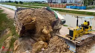 Obviously Failure!! Incredible Dump Truck Over With Heavy Helpful Rescued & Excavator Vs Trucks 5ton