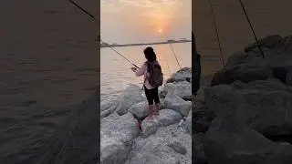 Fishing at Zorah Beach #AlZorahBeach #AjmanVibes #BeachLife #SunsetViews #FishingLife #chithirapu