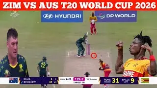 Aus vs zim live match today || Zimbabwe vs australia t20 world cup 2026 highlights #ausvszim#t20 